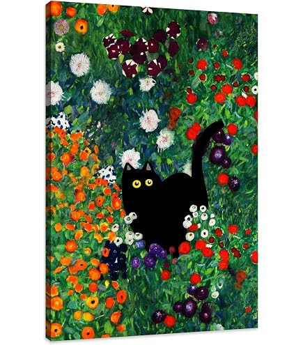 Amazon.co.jp: Gustav Klimtグスタフクリムト絵画インテリア動物猫